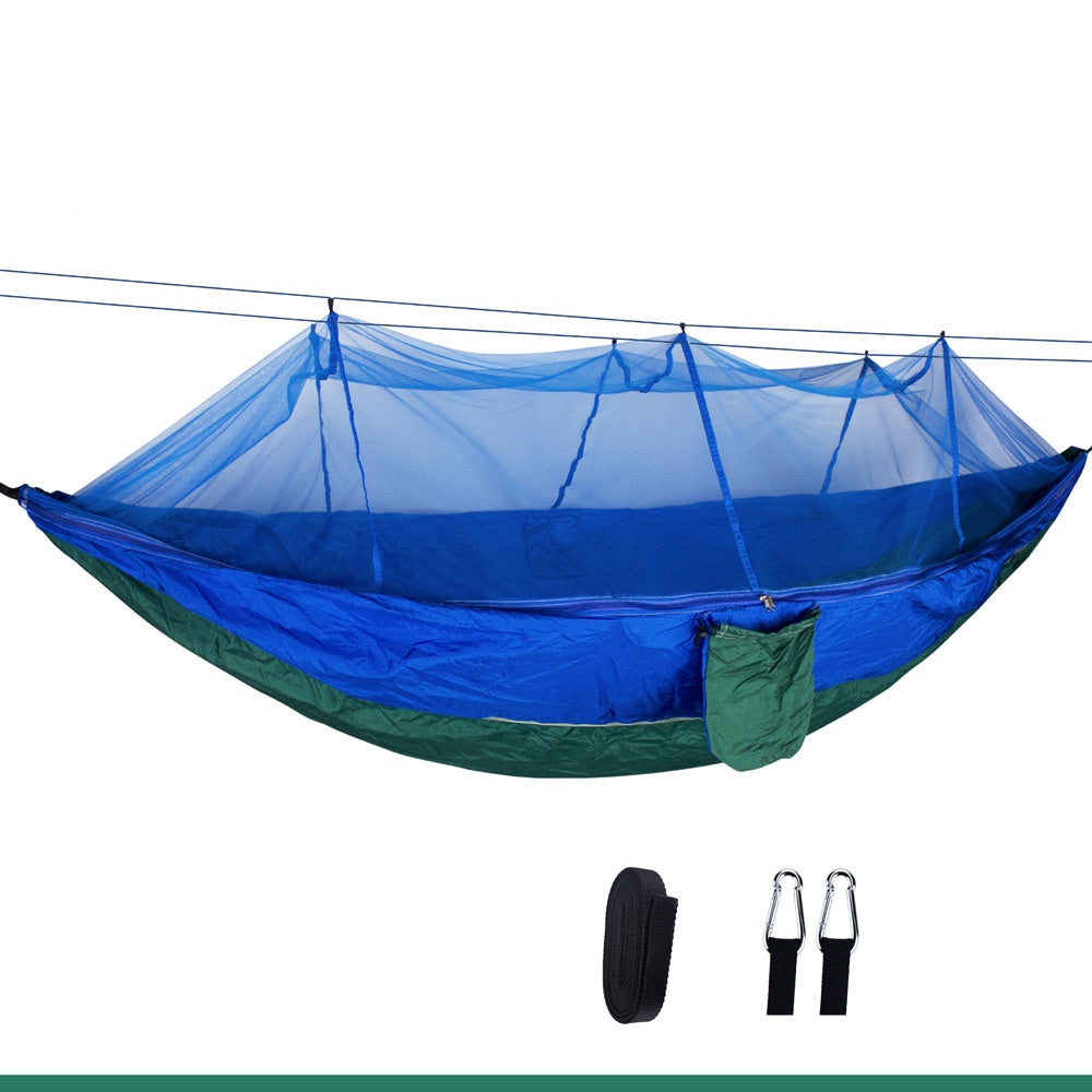 Comfortable Double Hammock with Mosquito-Proof Densified Mesh for Outdoor Lounging