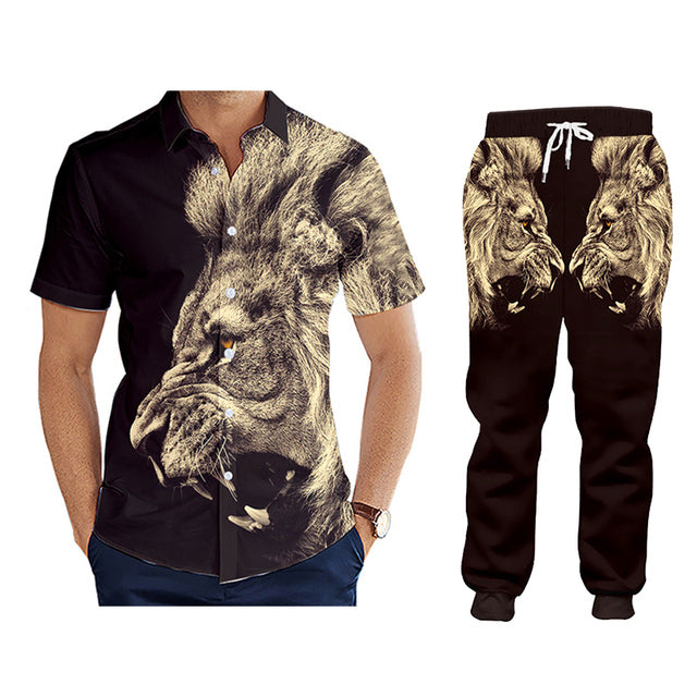 Casual Men's Tracksuit Hoodie Pants D Printing