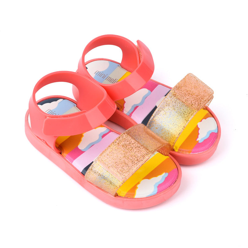 Princess Children's Baby Jelly Crystal Sandals Non Slip Beach