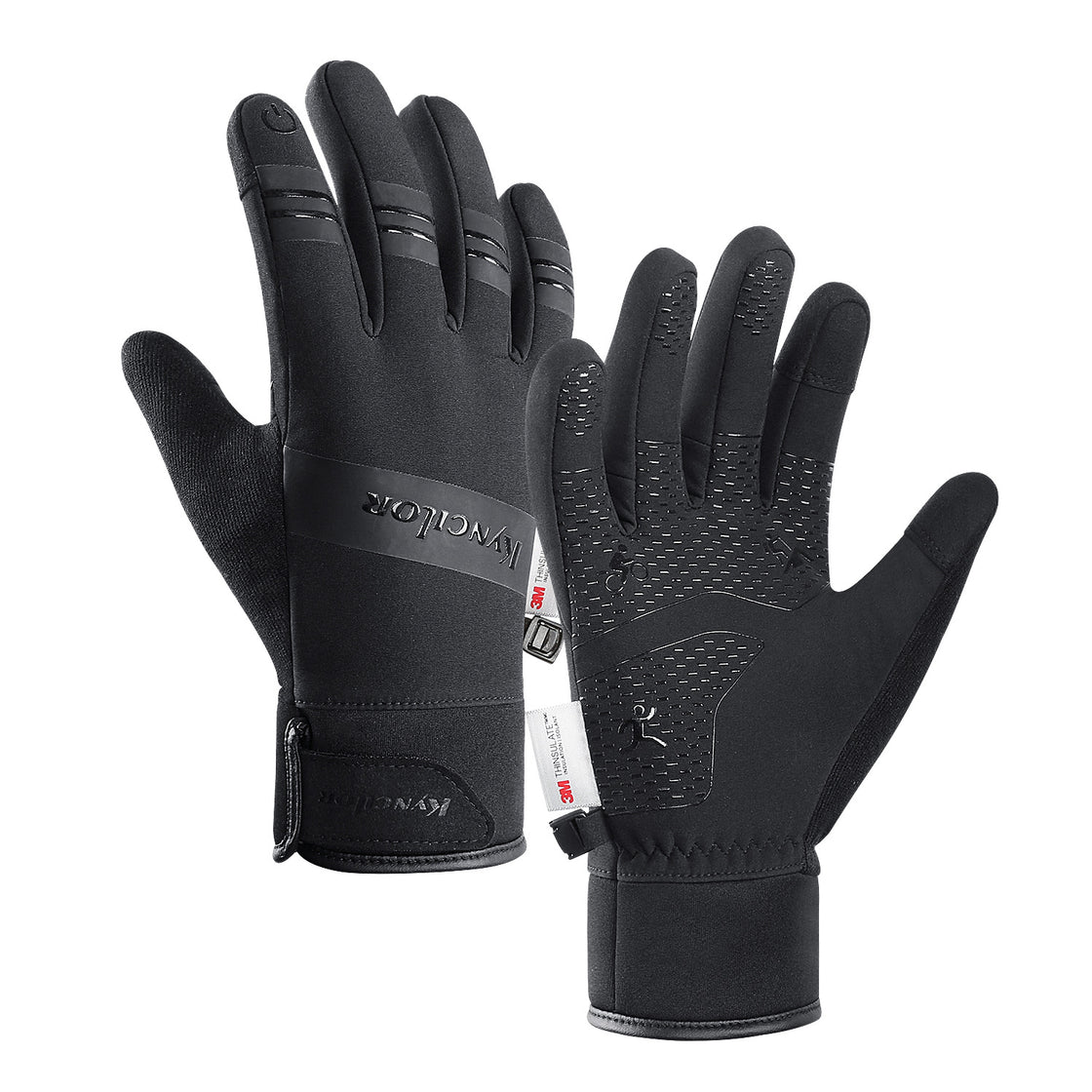 Windproof Anti-Splash Ski Gloves with Adjustable Cuffs and Breathable Material