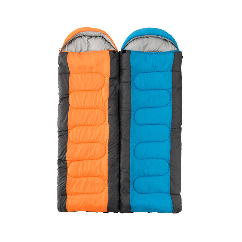 Interlocking hooded Envelope sleeping bag