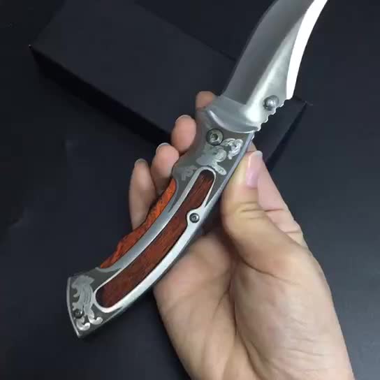 Folding camping survival knife