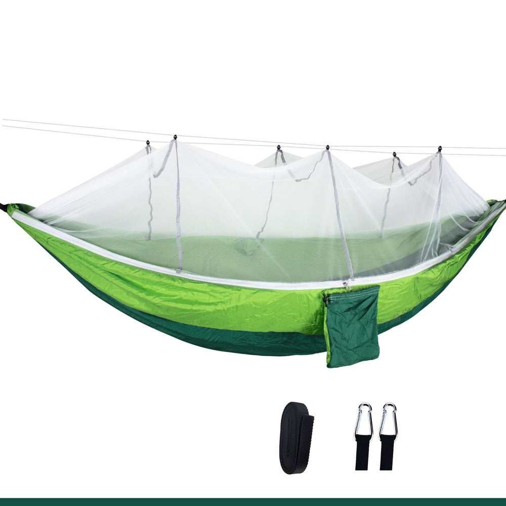 Comfortable Double Hammock with Mosquito-Proof Densified Mesh for Outdoor Lounging