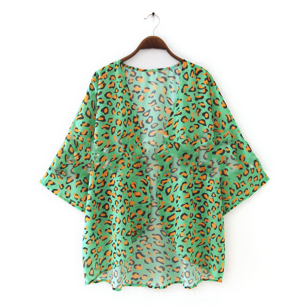 Printed beach sun proof shirt Chiffon cardigan