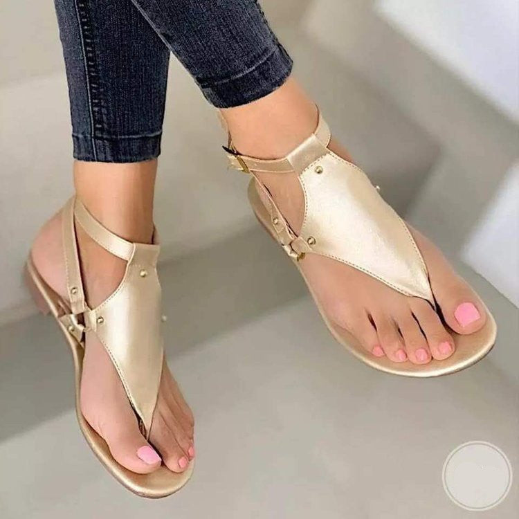 Flat Bottom Clip Toe Strap Beach Buckle Sandal Girl