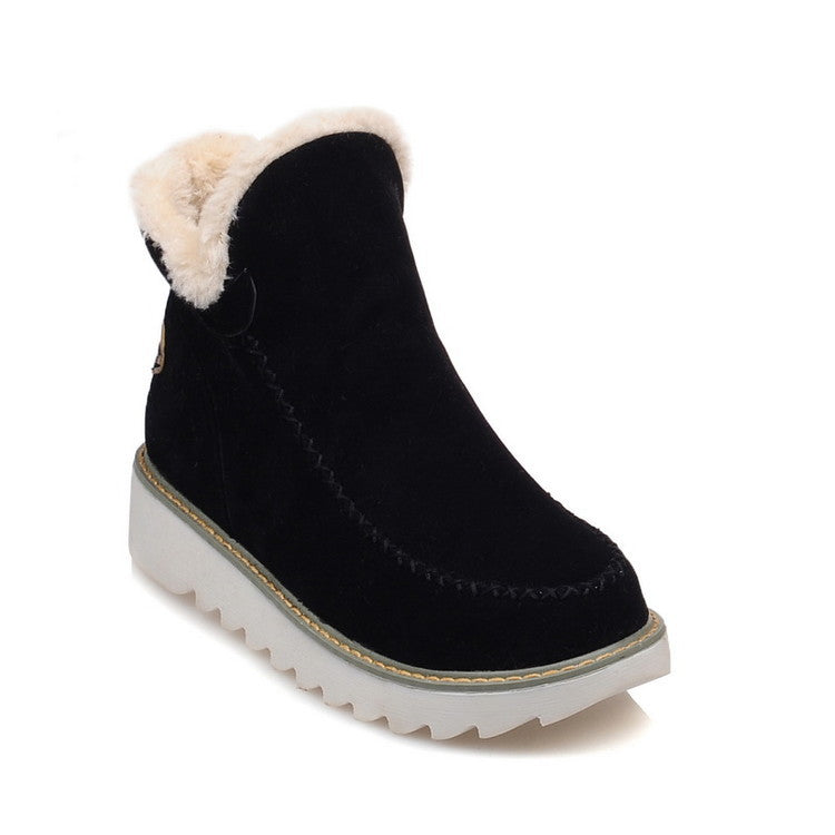 Women's short warm snow boots