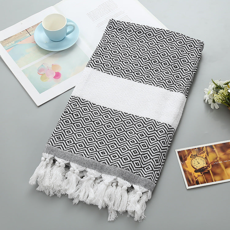 Turkish fringed beach towel