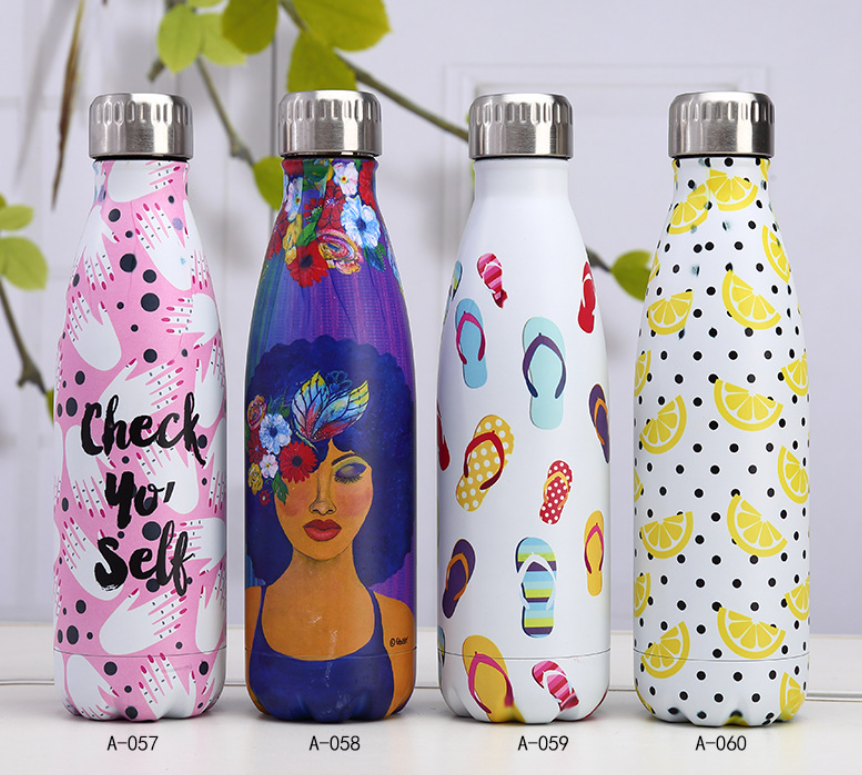 Stainless Steel Thermos Flask with Printed Art design