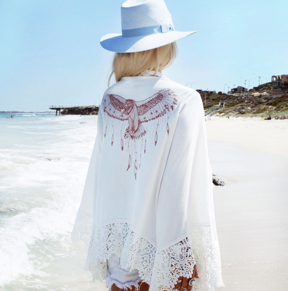 Sexy Cardigan Beach Holiday Sunscreen Bikini Blouse