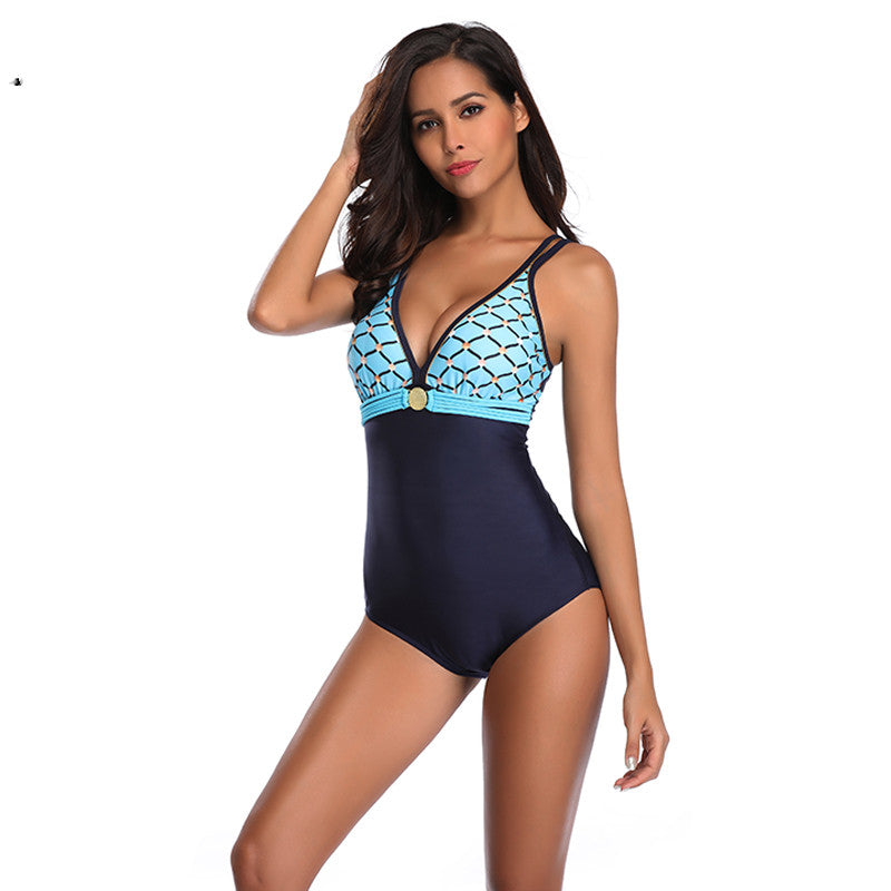 Plus size one-piece swimsuit