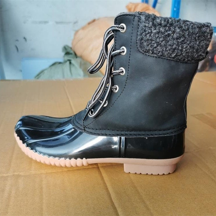 Rubber sequined snow boots