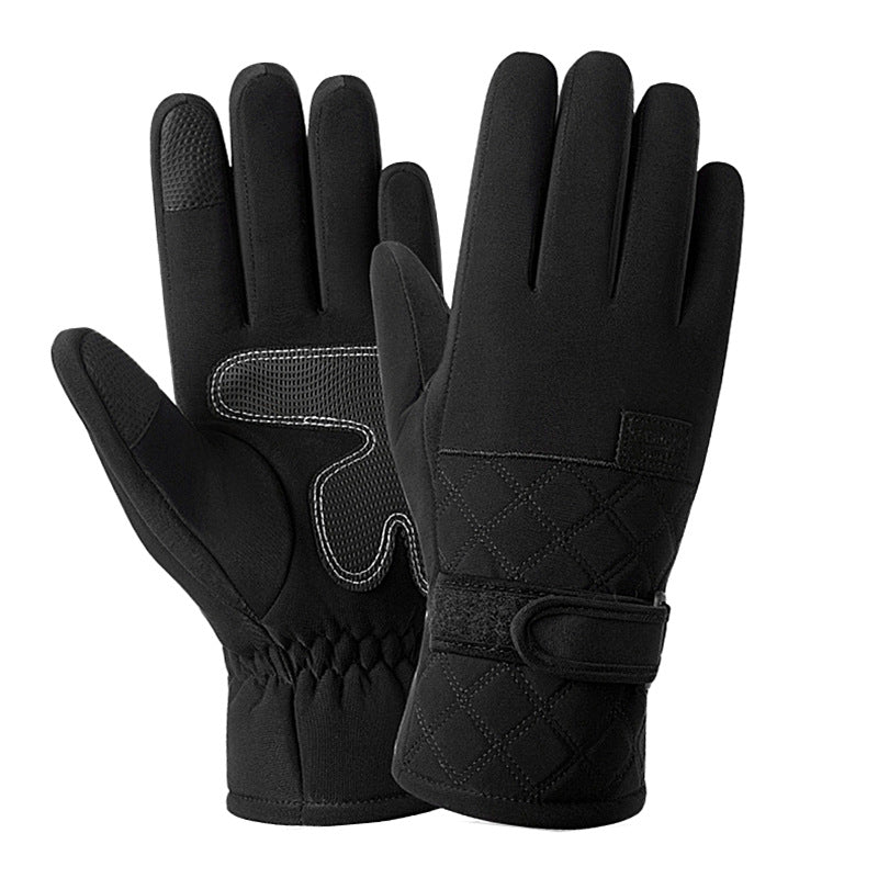 Breathable Down Cotton Ski Gloves with Adjustable Wrist Strap