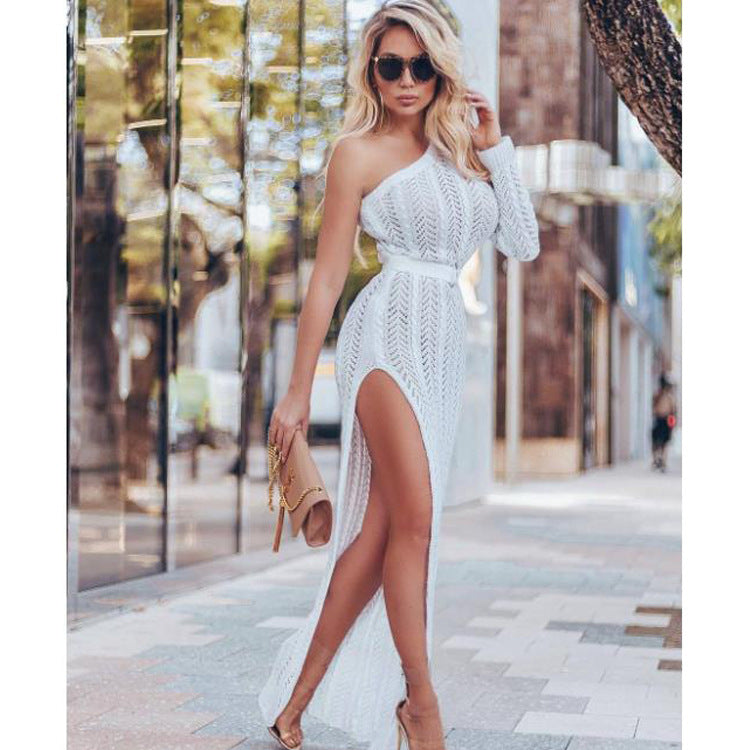 High slit knit beach dress