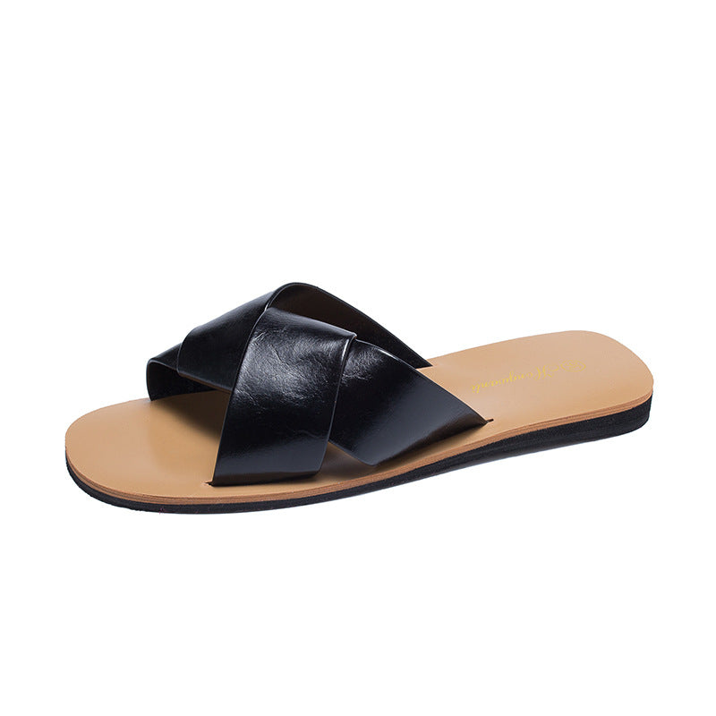 Cross belt beach sandals