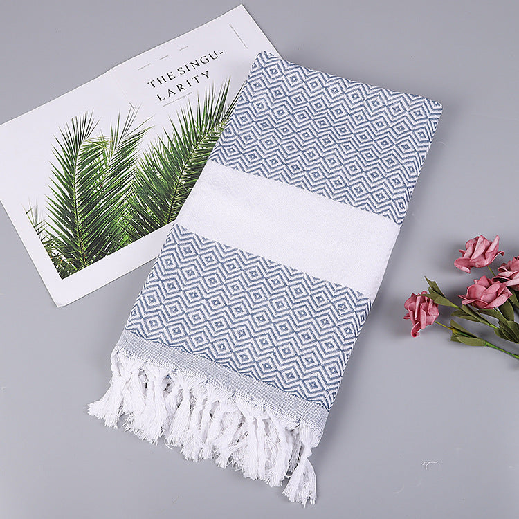 Turkish fringed beach towel