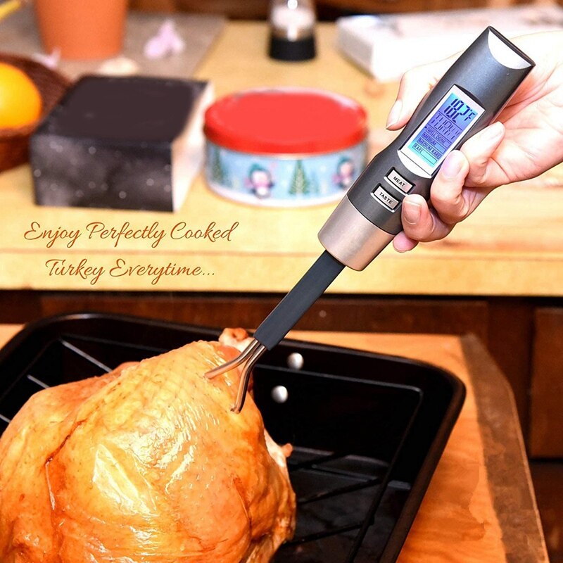 Digital Meat Thermometer Fork for Grilling and Barbecue