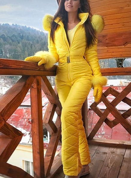 Warm and comfortable Women's Ski Suit with Hood 2021