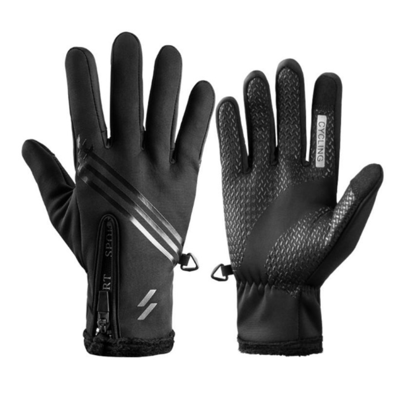 Black Warm Gloves Refer To Outdoor Gloves For Skiing Motorcycles