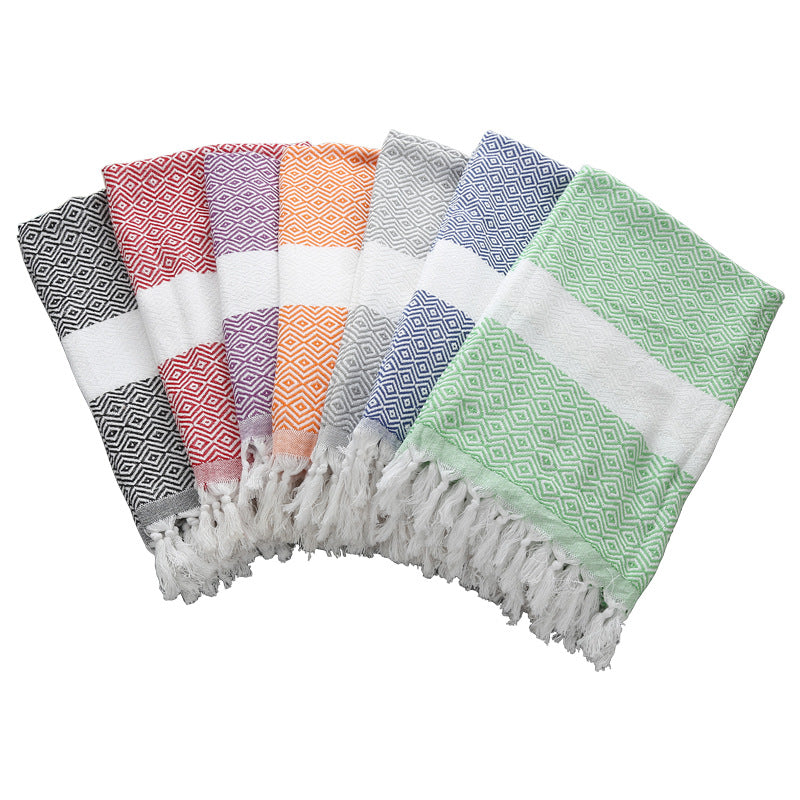 Turkish fringed beach towel