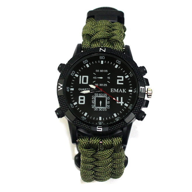 Paracord watch for outdoor survival