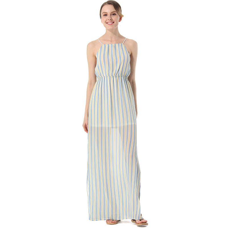 Sexy Sling Striped Jumpsuit Holiday Beach Dress