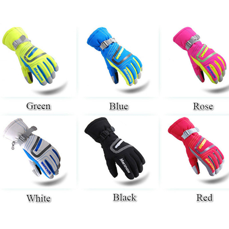 Non-slip Thick Ski Gloves with Adjustable Cuff for Secure Fit