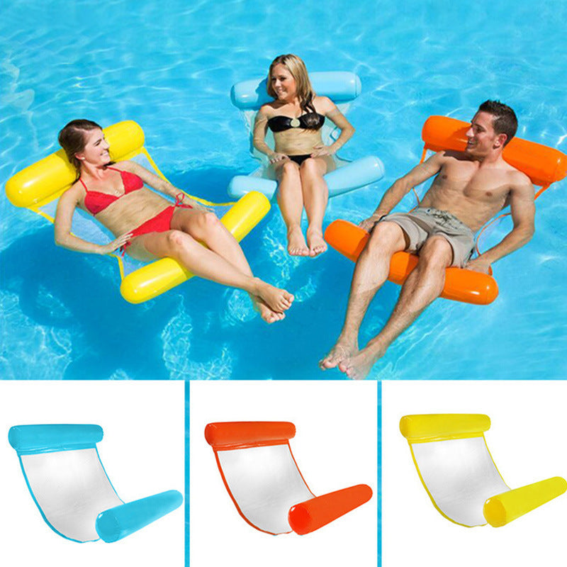 Floating Water Amusement Hammock: Foldable Inflatable Bed with Net