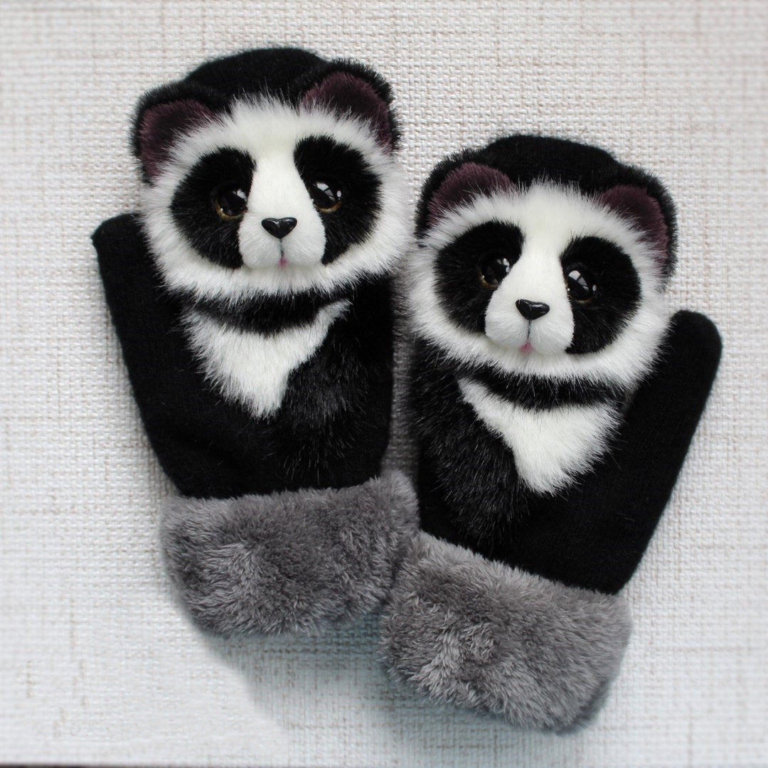 Cartoon Animal Autumn And Winter Warm Mittens