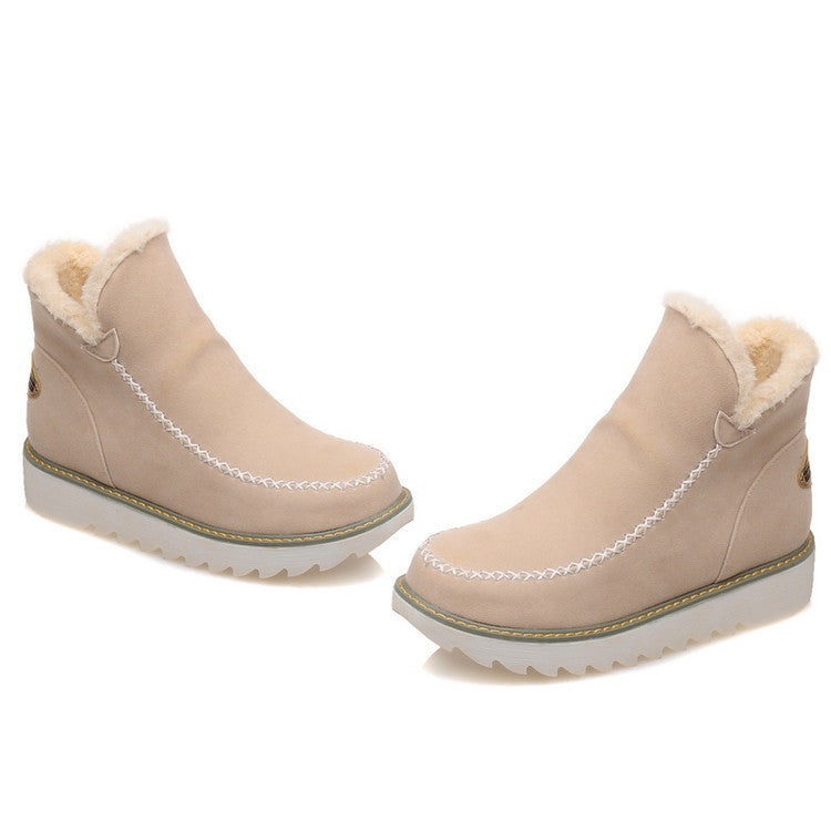 Women's short warm snow boots