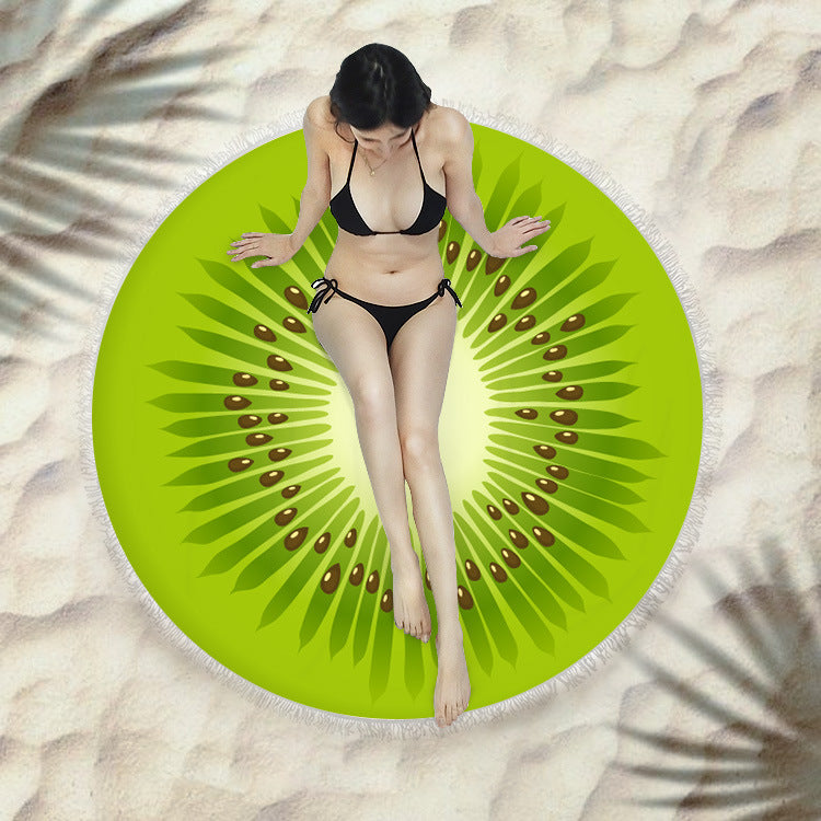 Round Fringed Beach Towel 