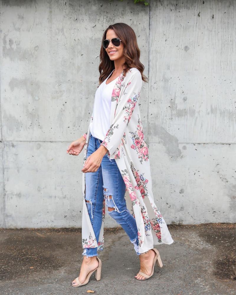 Beach Sunscreen Blouse Printed Chiffon Cardigan Jacket