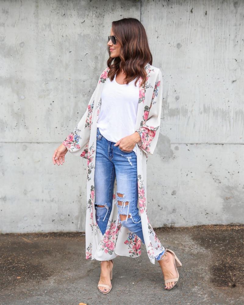 Beach Sunscreen Blouse Printed Chiffon Cardigan Jacket