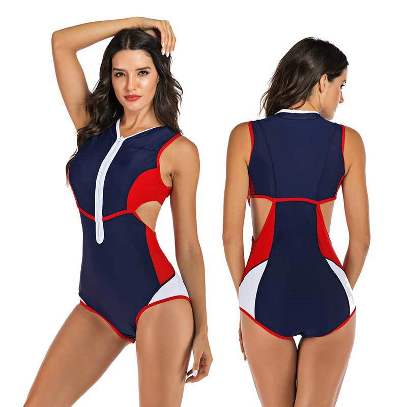 Sleeveless one piece swimsuit