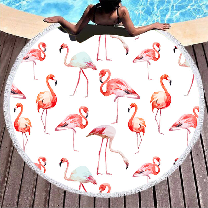 Flamingo round towel