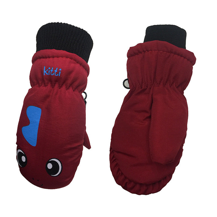 Children Thickened Cartoon Warm Ski Gloves