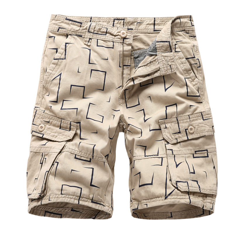 Workwear Shorts Tide Brand Printed Beach Pants