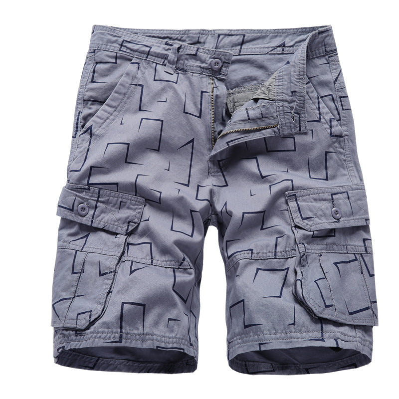 Workwear Shorts Tide Brand Printed Beach Pants