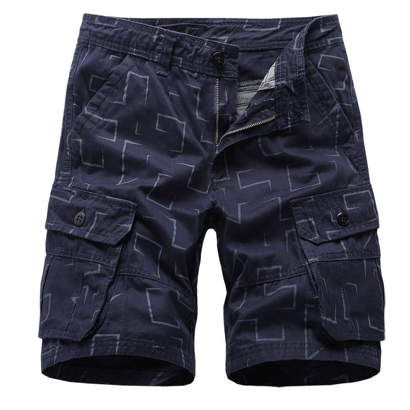 Workwear Shorts Tide Brand Printed Beach Pants