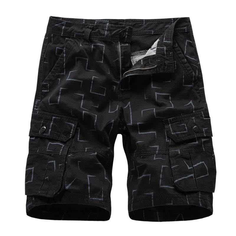 Workwear Shorts Tide Brand Printed Beach Pants