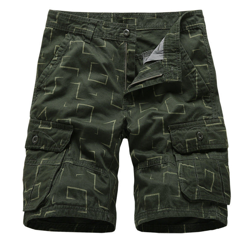 Workwear Shorts Tide Brand Printed Beach Pants