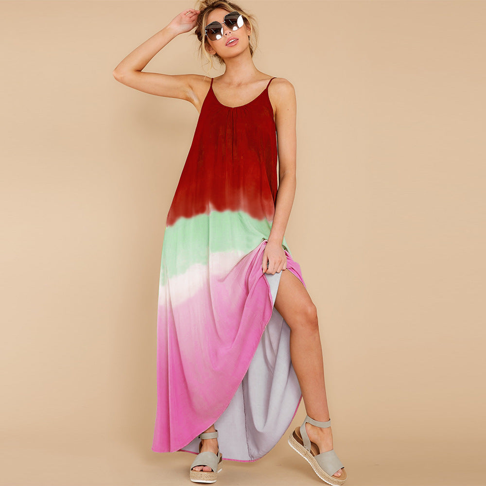 Sexy Backless Irregular Beach Dress