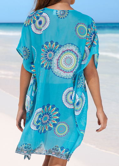 New Cross Border Chiffon Printed Beach Sunscreen Blouse