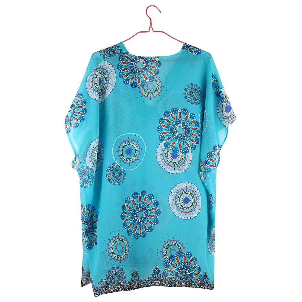 New Cross Border Chiffon Printed Beach Sunscreen Blouse