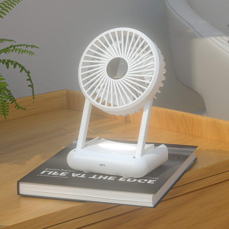 white rechargeable desk fan