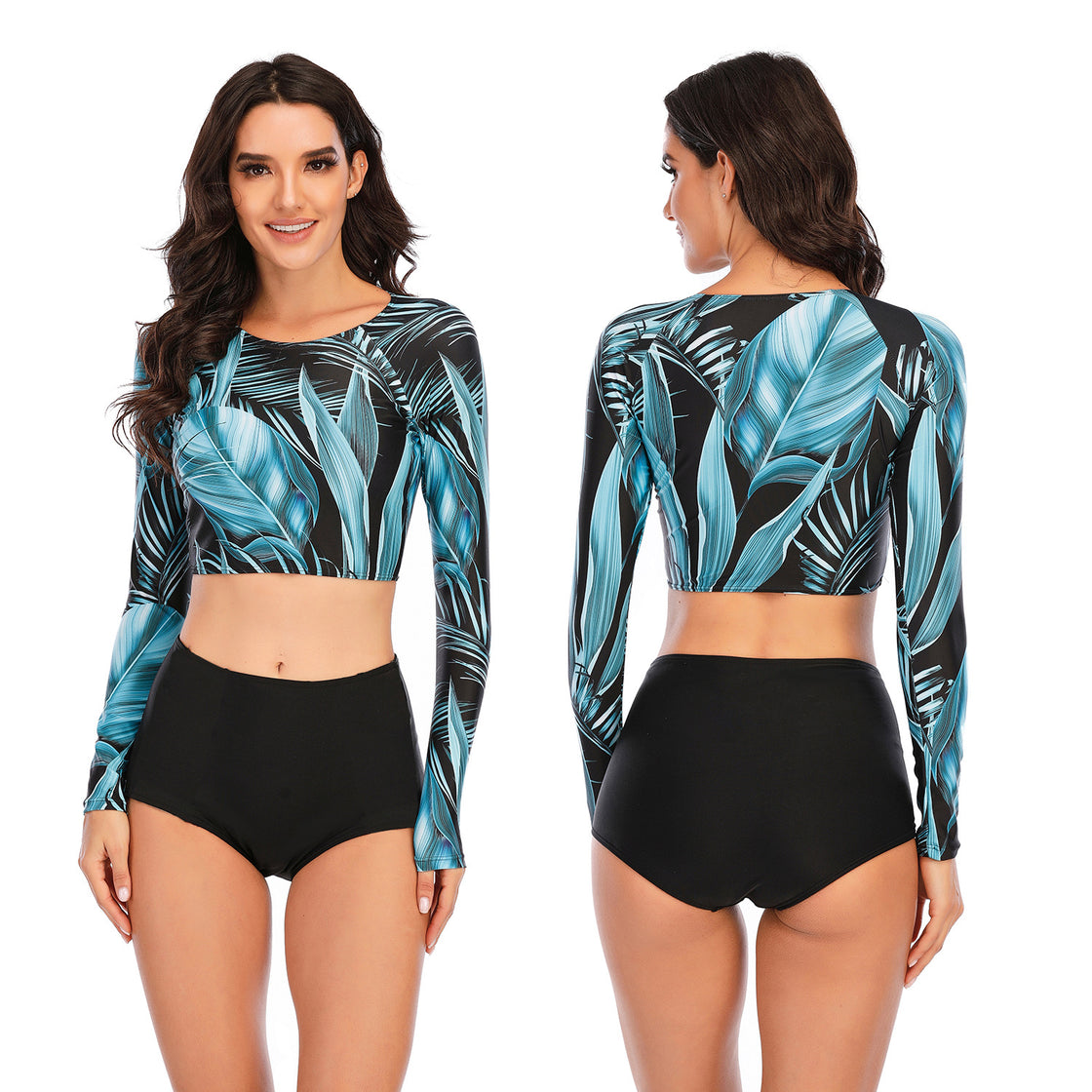 Split Long-sleeved Surfing Suit -Ornihua 