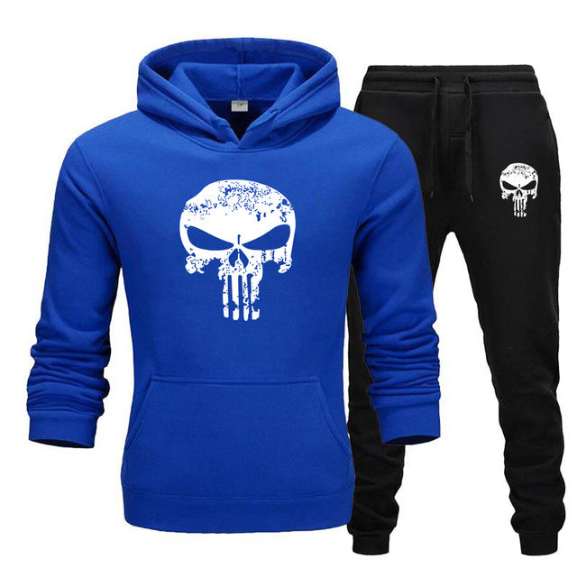 Pieces Sets Tracksuit Men Skull Brand Autumn Winter Hooded