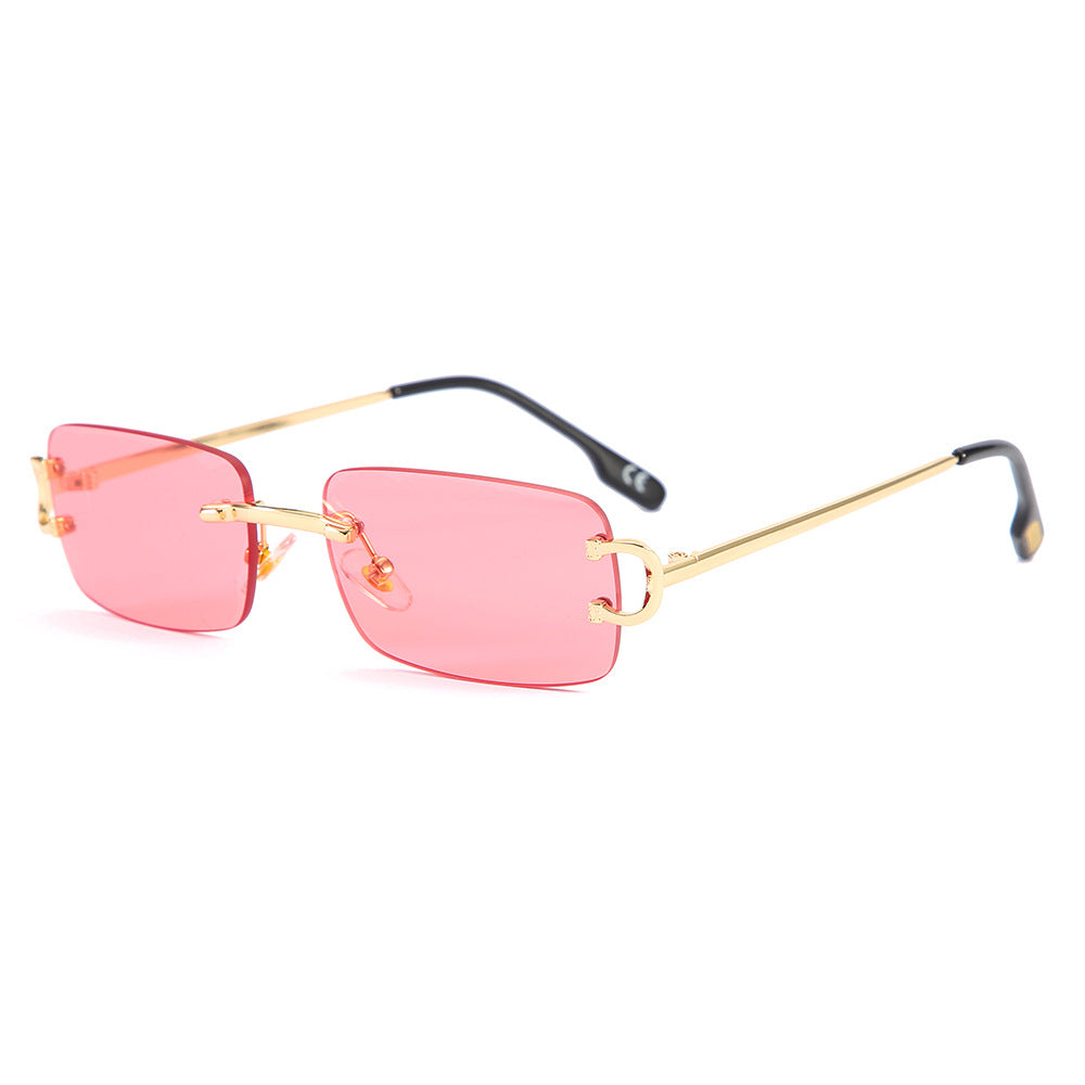 Square Rimless Cut-edge Sunglasses, Sunglasses And Personality Glasses