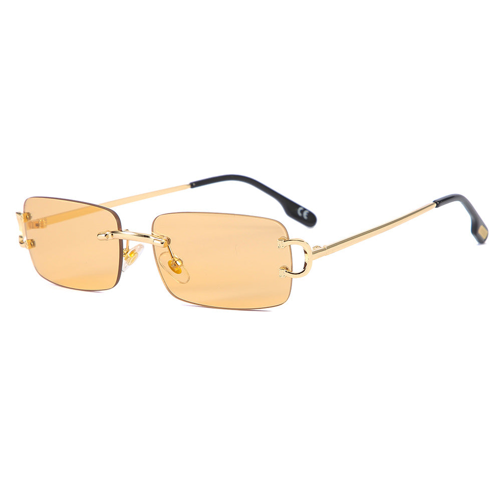 Square Rimless Cut-edge Sunglasses, Sunglasses And Personality Glasses