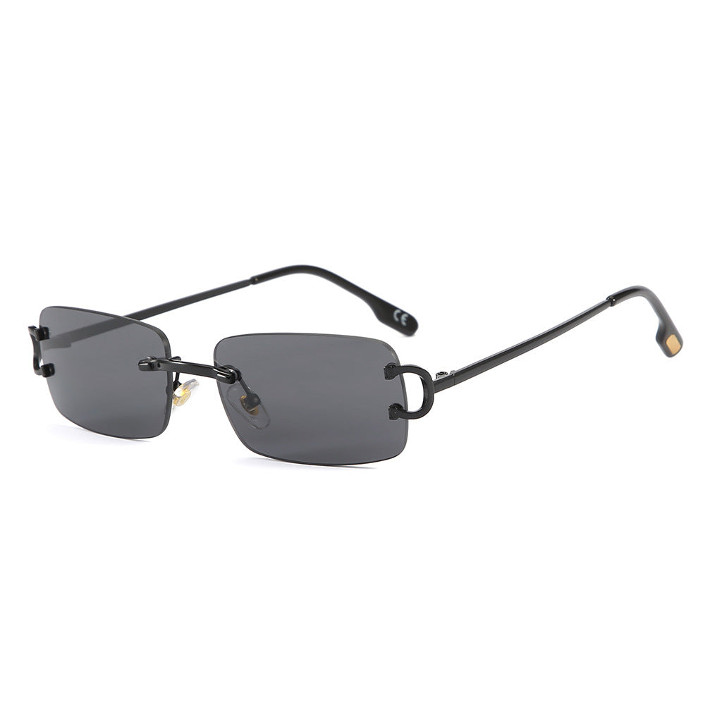 Square Rimless Cut-edge Sunglasses, Sunglasses And Personality Glasses