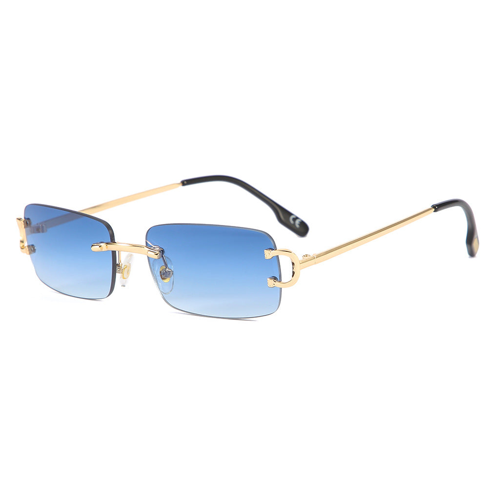 Square Rimless Cut-edge Sunglasses, Sunglasses And Personality Glasses